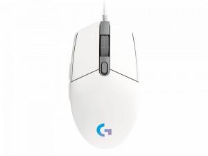 LOGITECH G203 LIGHTSYNC Gaming Wired Mouse - Optical Tracking, 200 – 8000 DPI, 6 Button, LIGHTSYNC RGB (White)