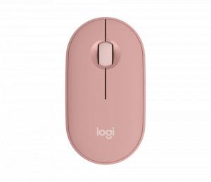 LOGITECH M350S PEBBLE Mouse 2 Wireless Mouse - High Precision Optical Tracking, 1000 DPI, Logi Bolt USB receiver, 3 Easy-Switch Bluetooth channel (Rose)