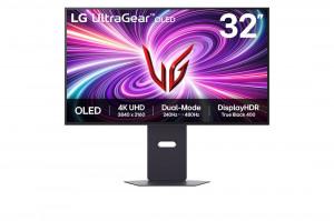 LG UltraGear 32GS95UV-B (2024) Gaming Monitor - 32" 4K (3840 x 2160), OLED, HDMI, DP, 250cd ㎡, 240Hz, Tilt, Height, Swivel, Pivot
