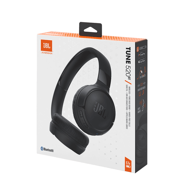 JBL Tune 520BT Ear Headphone Wireless Lightweight Foldable Black